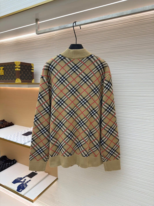 Vintage Check Knit Cardigan