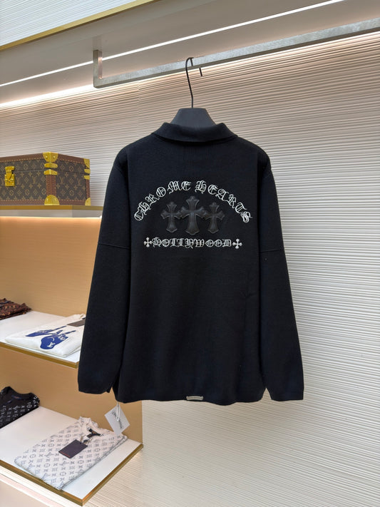 Gothic Logo Wool Knit Cardigan