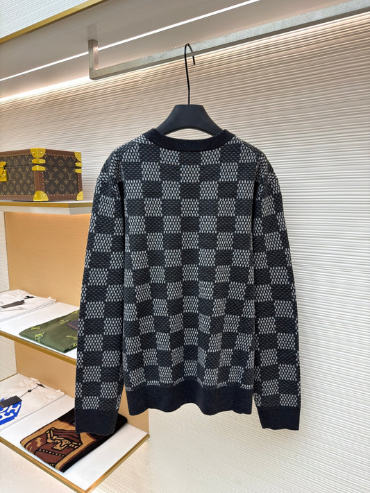 Damier Wool Crewneck Sweater