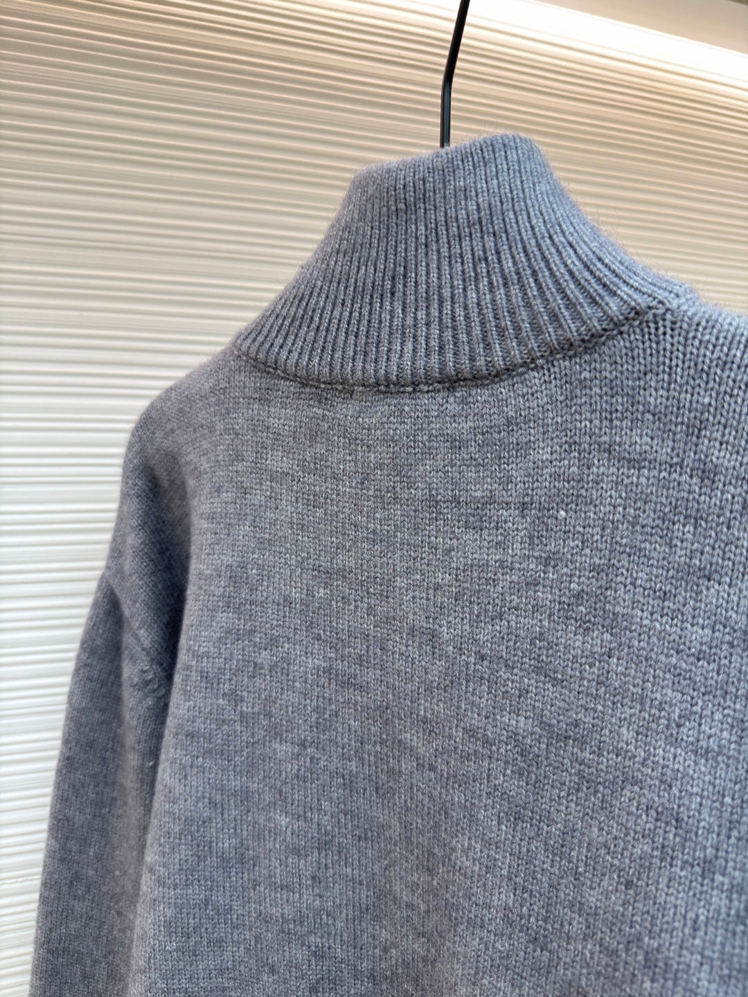Embroidered Wool Knit Cardigan