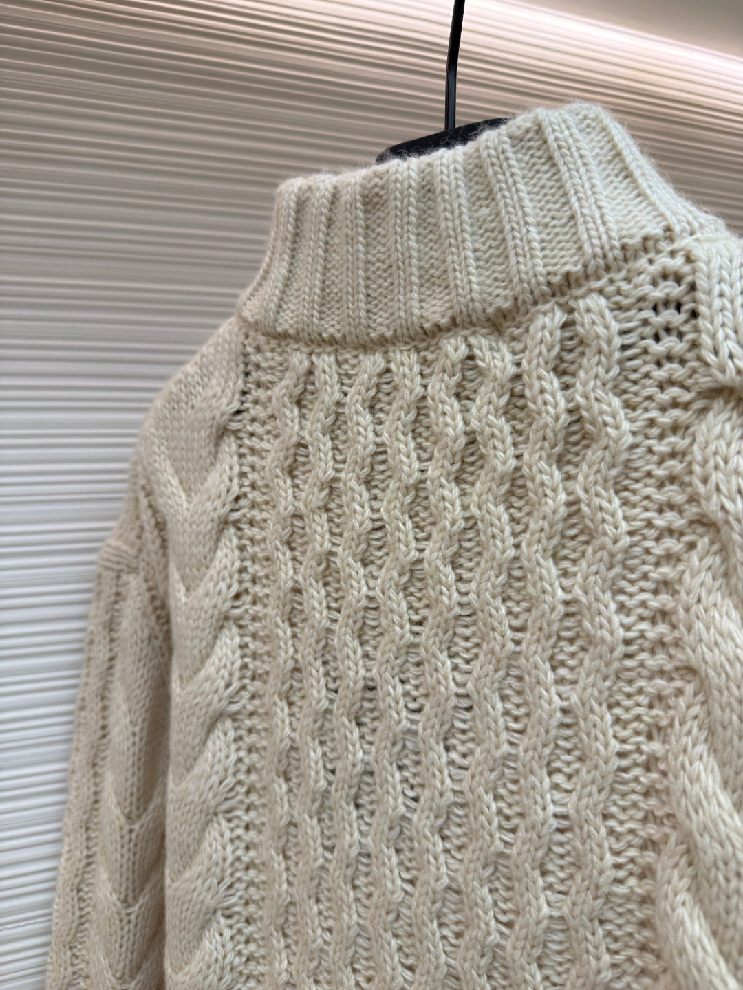Cable-Knit Wool Half-Zip Sweater