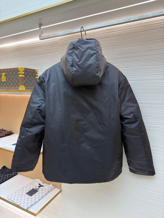 Triangle Logo Hooded Down Jacket