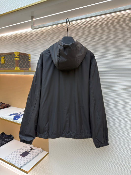 Logo Patch Hooded Jacket
