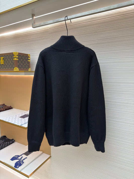 Embroidered Wool Knit Cardigan
