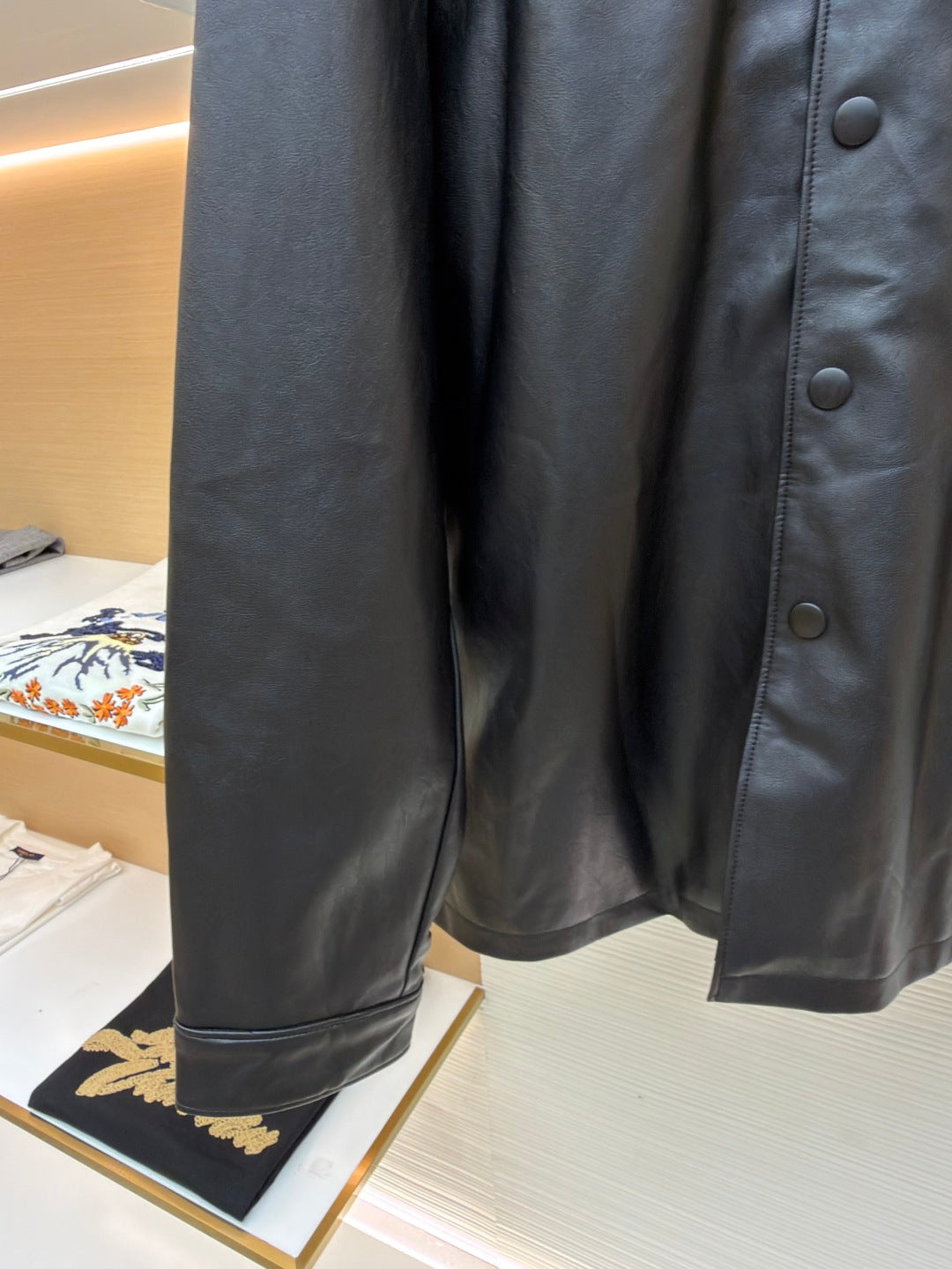 Triangle Logo Leather Jacket