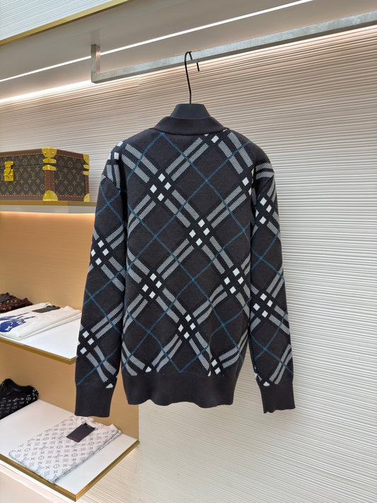 Vintage Check Knit Cardigan