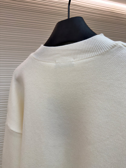 Embroidered Wool Crewneck Sweater
