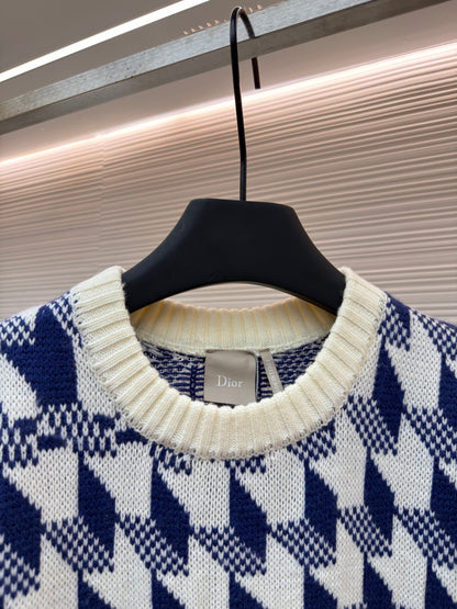 Houndstooth Crewneck Sweater