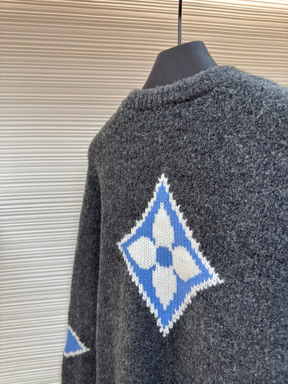 Flower Motif Crewneck Sweater