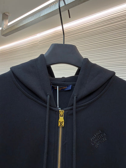 Embroidered Zip-Up Hoodie