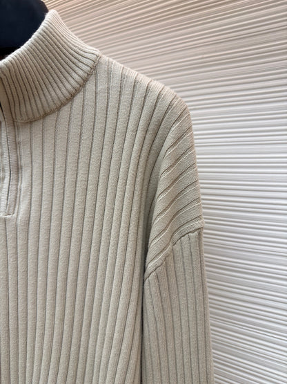 Striped Half-Zip Sweater