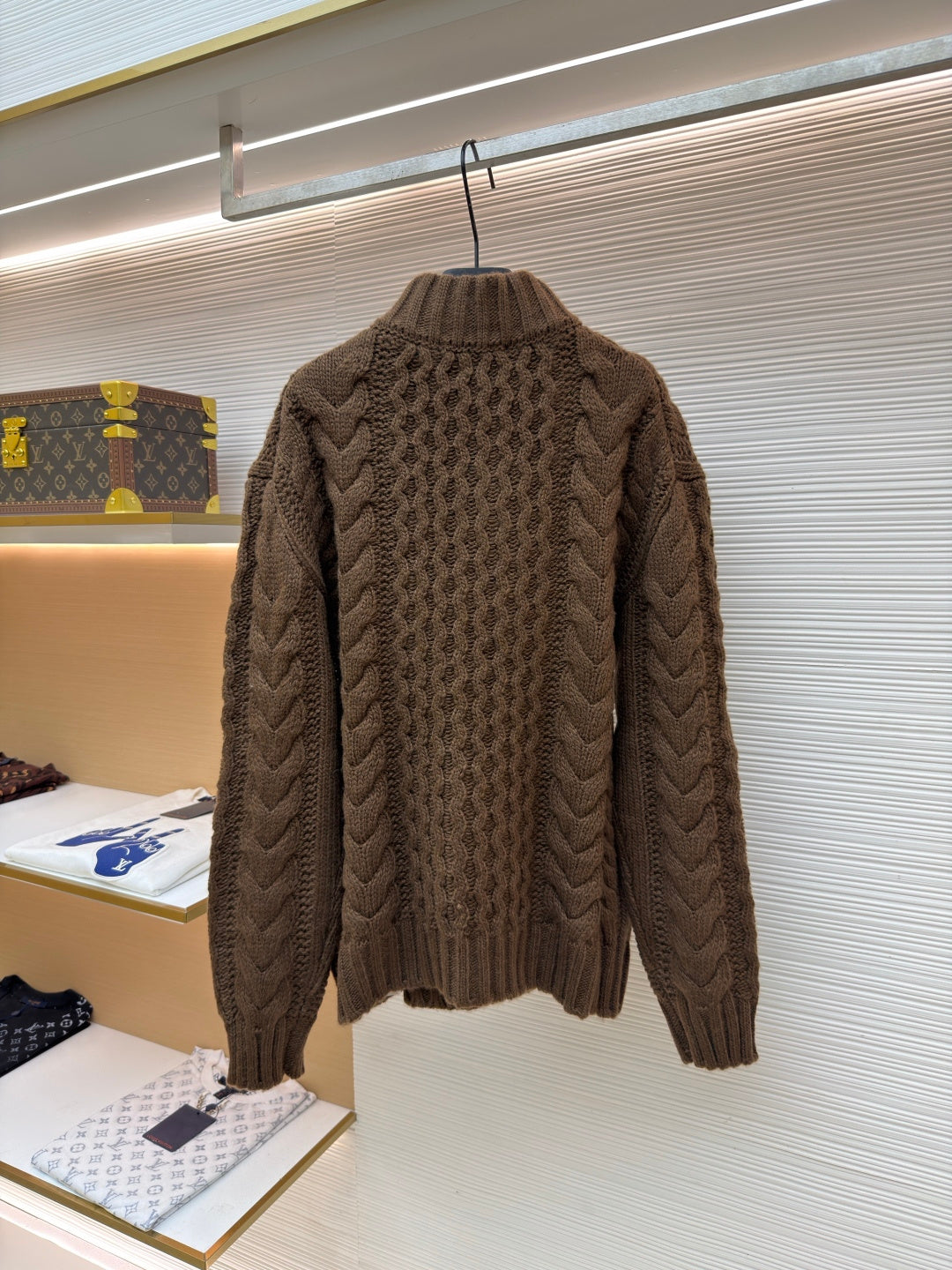 Cable-Knit Wool Half-Zip Sweater
