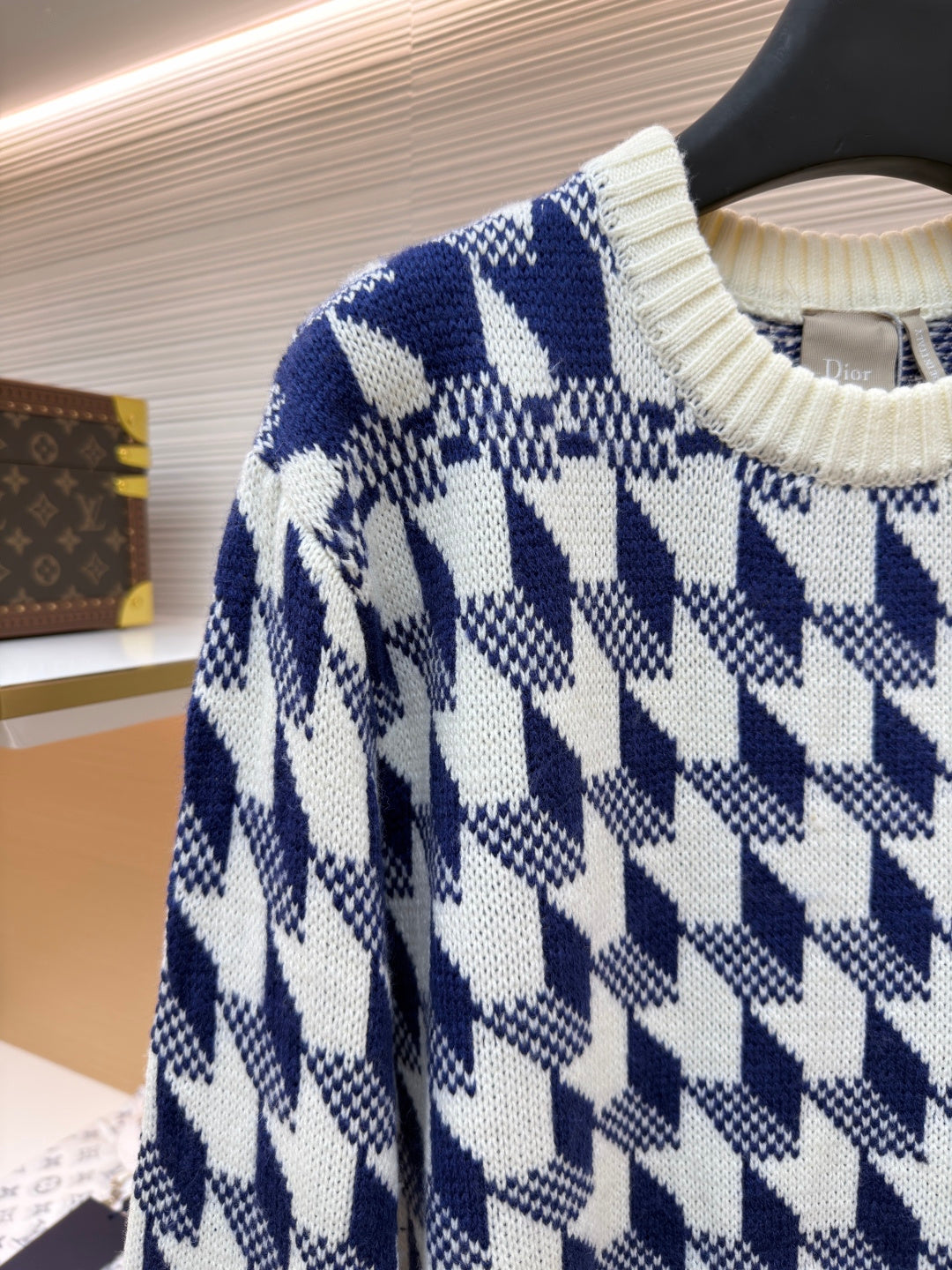Houndstooth Crewneck Sweater