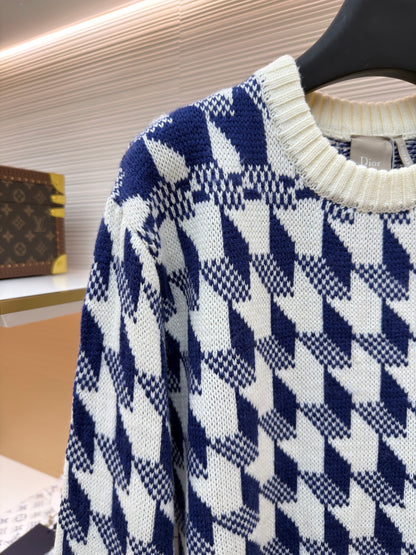 Houndstooth Crewneck Sweater