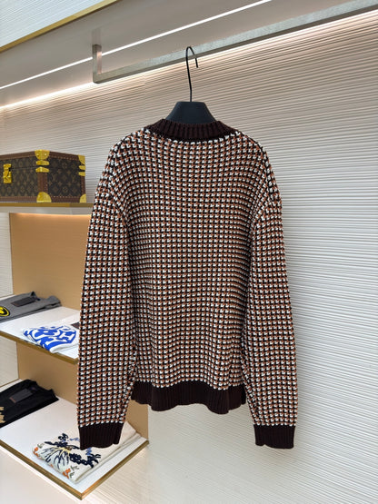 Houndstooth Knit Cardigan