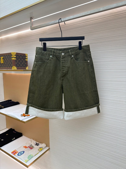 Washed Denim Shorts