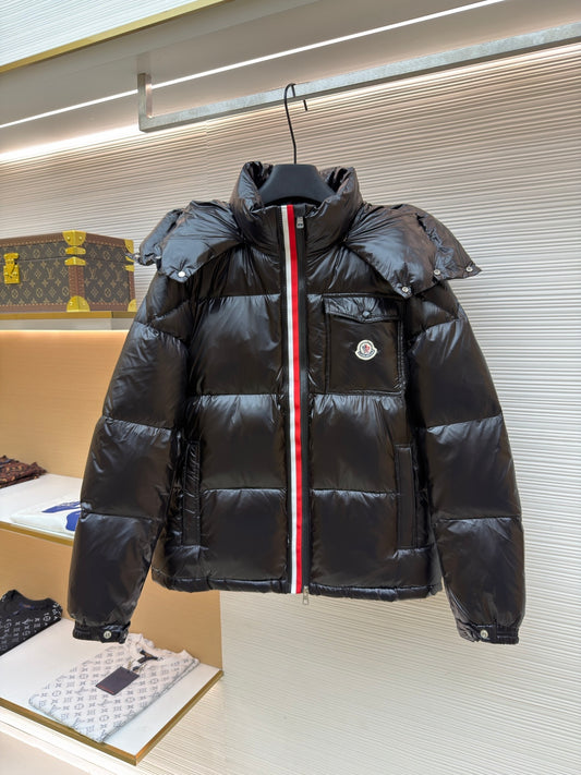 Logo Patch Hooded Down Jacket