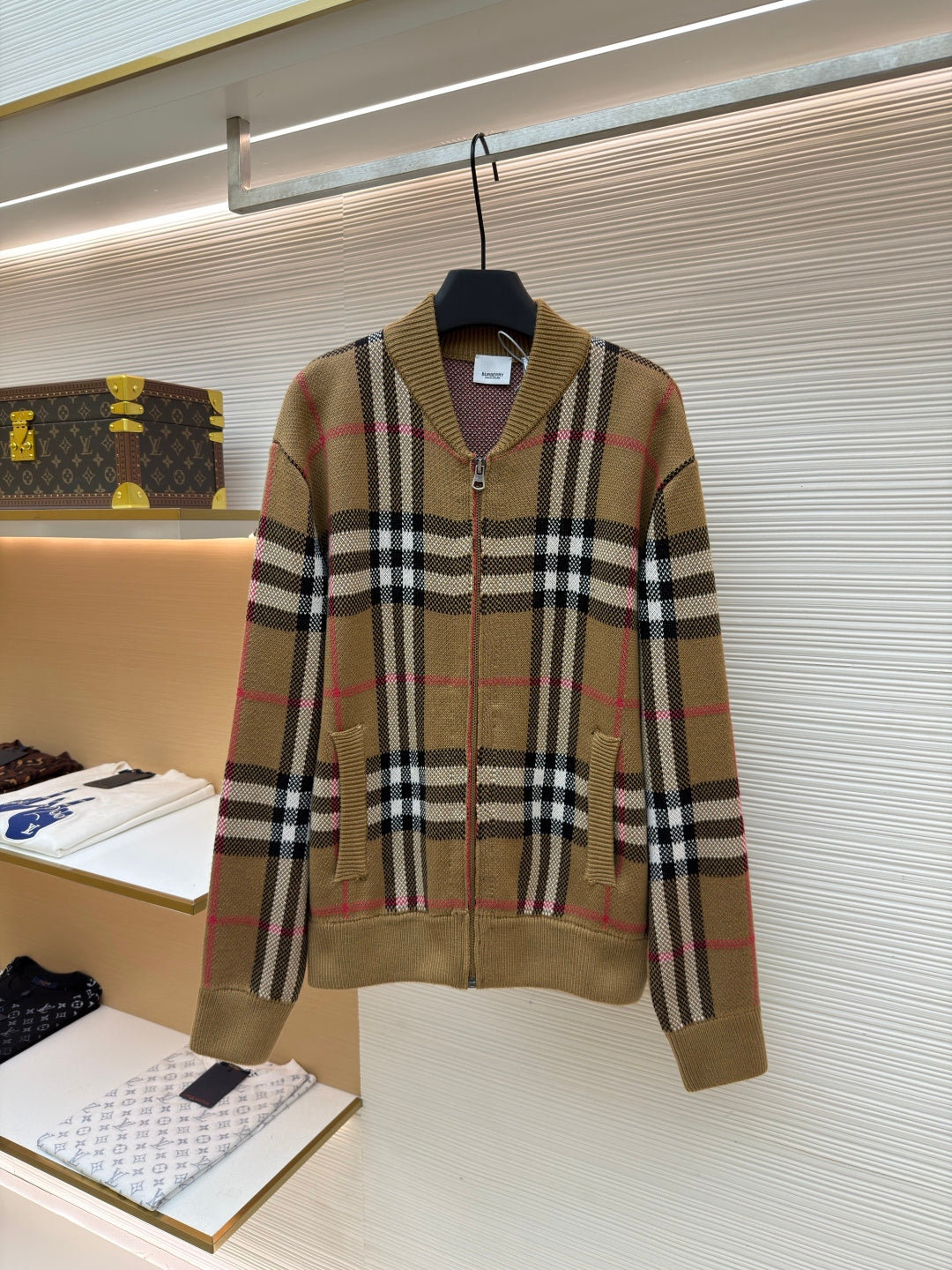 Vintage Check Knit Cardigan