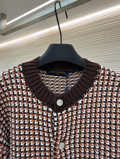 Houndstooth Knit Cardigan