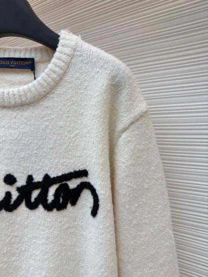 LV Logo Wool Crewneck Sweater