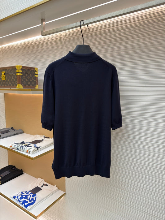 Embroidered Zip Polo