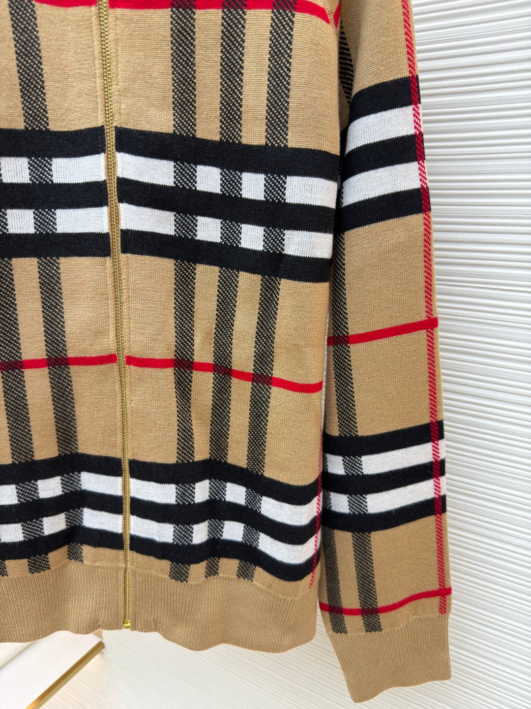 Vintage Check Cashmere Hooded Jacket