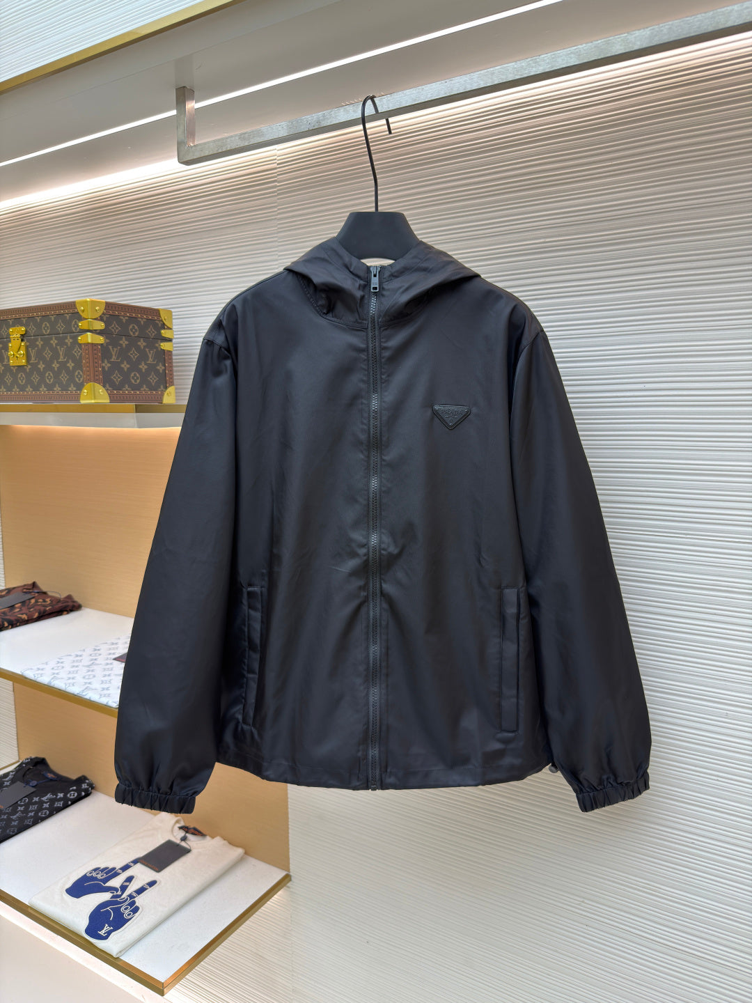 Triangle Logo Re-Nylon Hooded Jacket
