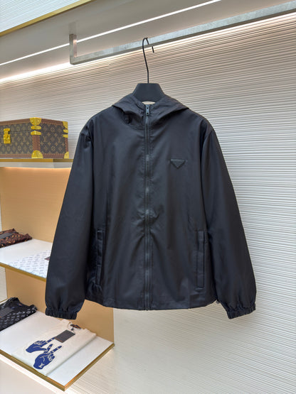 Triangle Logo Re-Nylon Hooded Jacket