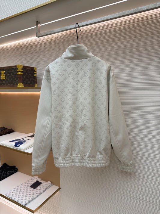 LV Logo Leather Jacket