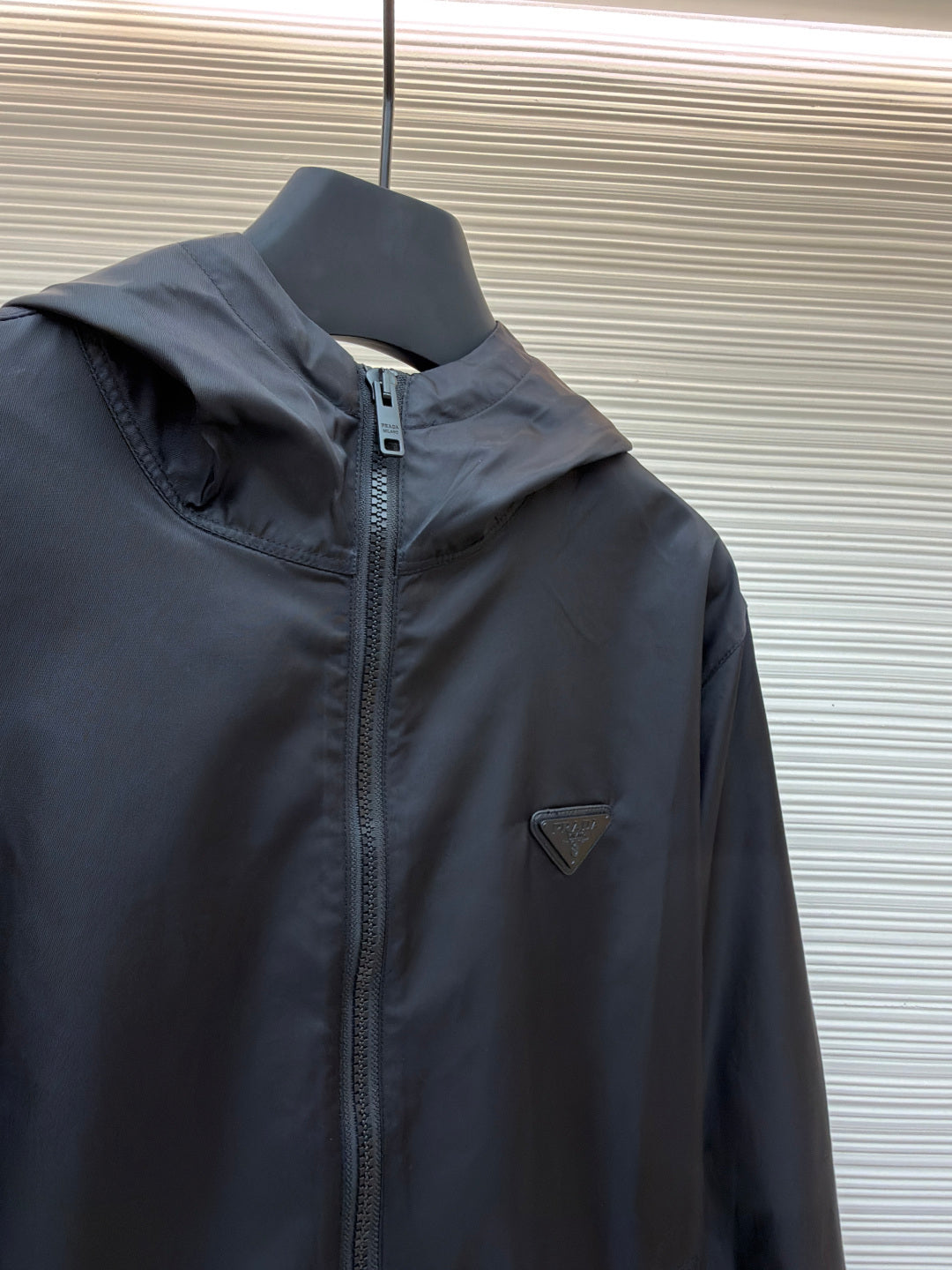 Triangle Logo Re-Nylon Hooded Jacket