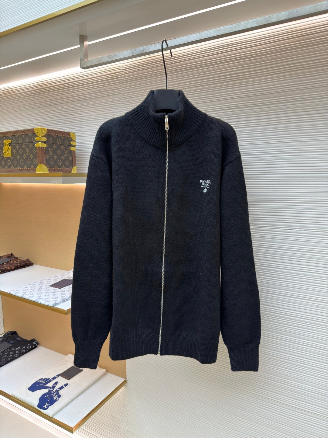 Embroidered Wool Knit Cardigan