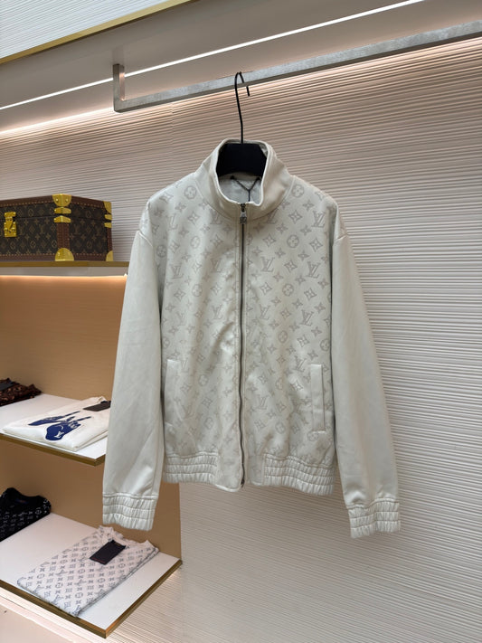 LV Logo Leather Jacket