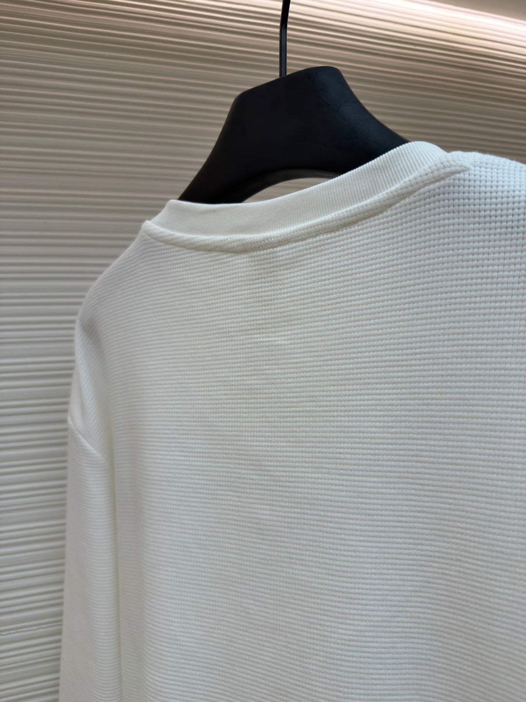 Waffle-Knit Crewneck Sweatshirt