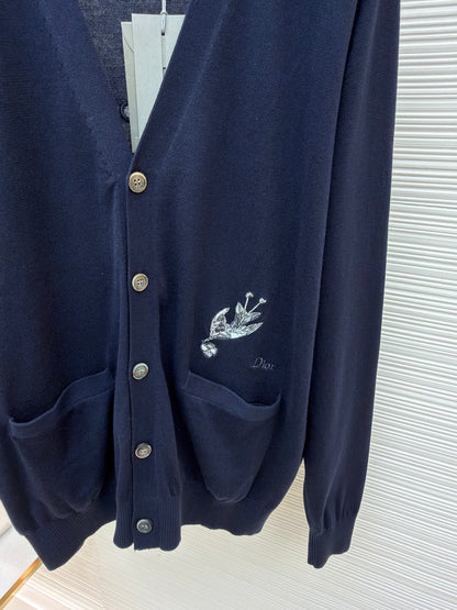 Embroidered V-Neck Sweater