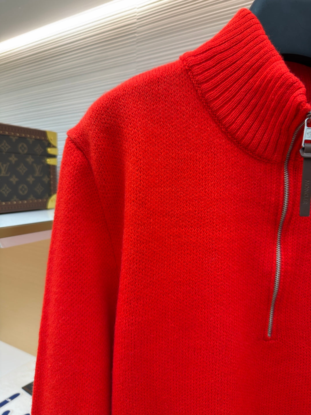 Logo Patch Half-Zip Sweater
