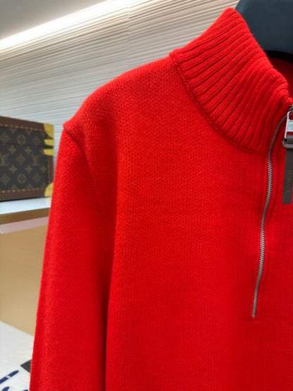 Logo Patch Half-Zip Sweater