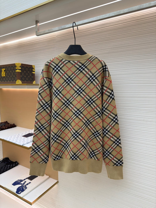 Vintage Check Knit Cardigan