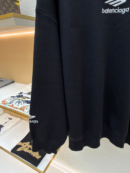 Embroidered Wool Crewneck Sweater