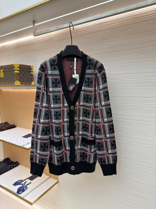 Cross Patch Cashmere Knit Cardigan