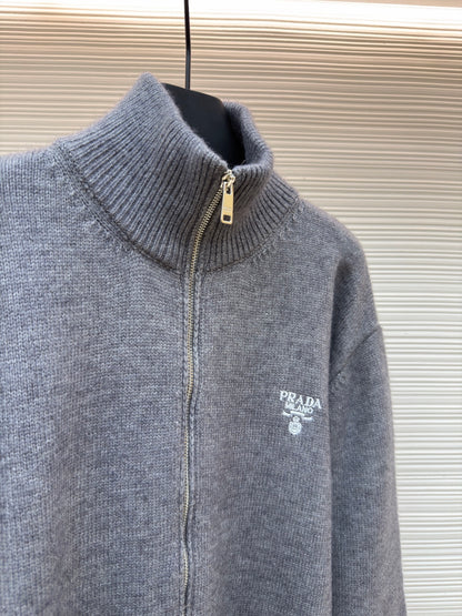 Embroidered Wool Knit Cardigan