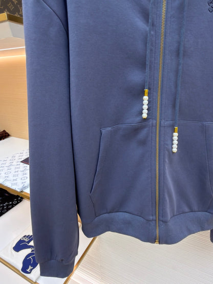 Embroidered Zip-Up Hoodie