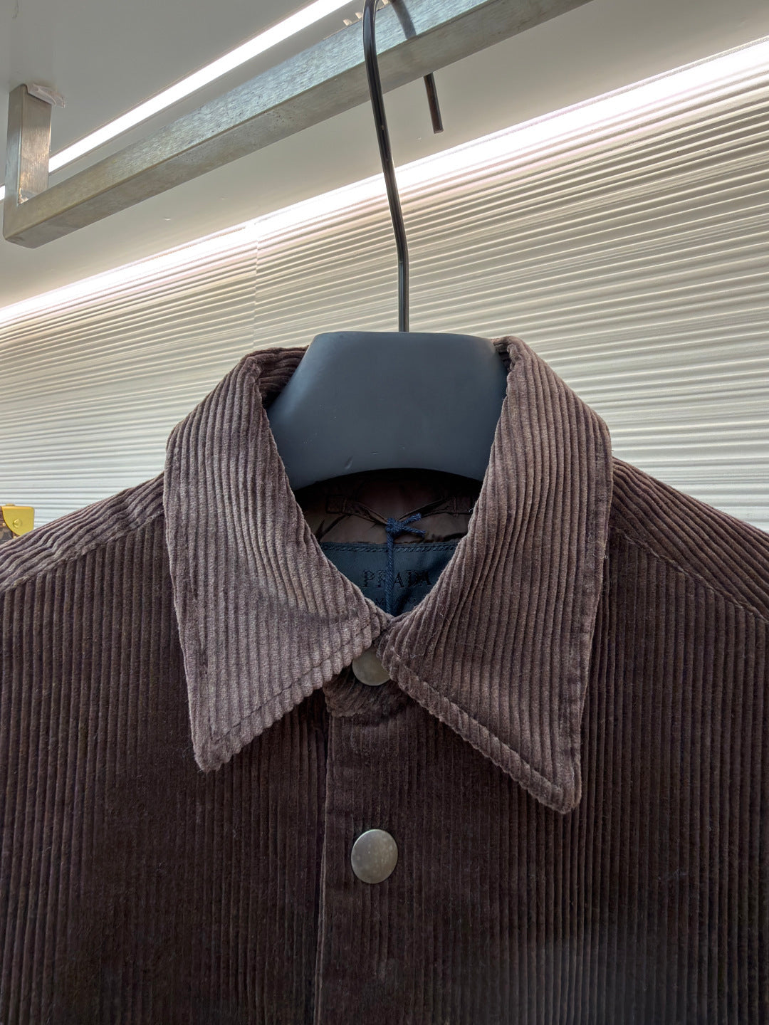 Triangle Logo Corduroy Down Jacket