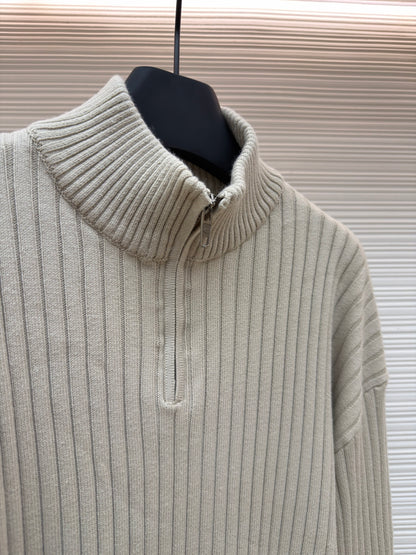 Striped Half-Zip Sweater