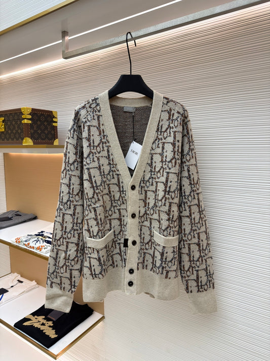 Oblique Knit Cardigan