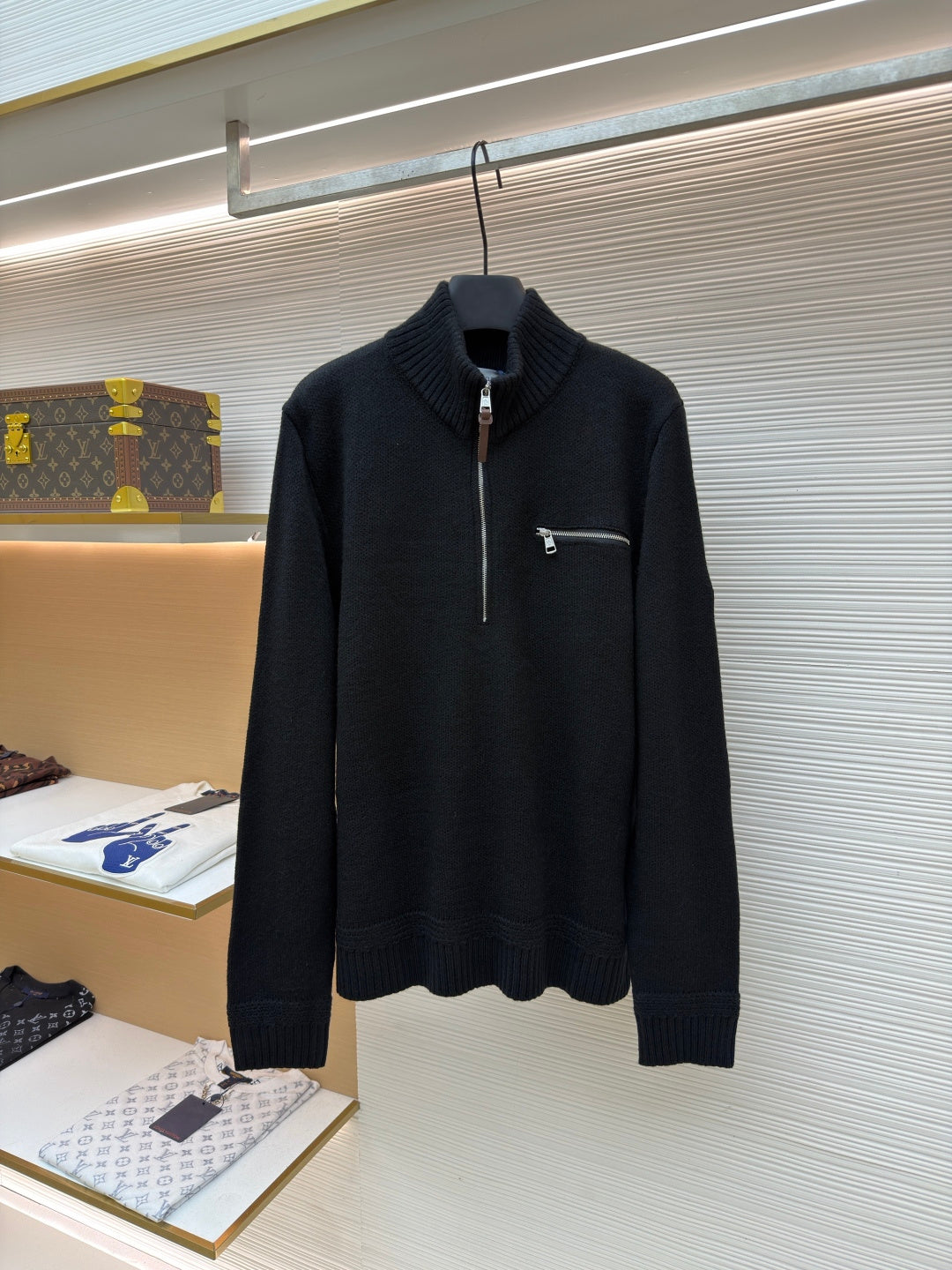 Logo Patch Half-Zip Sweater