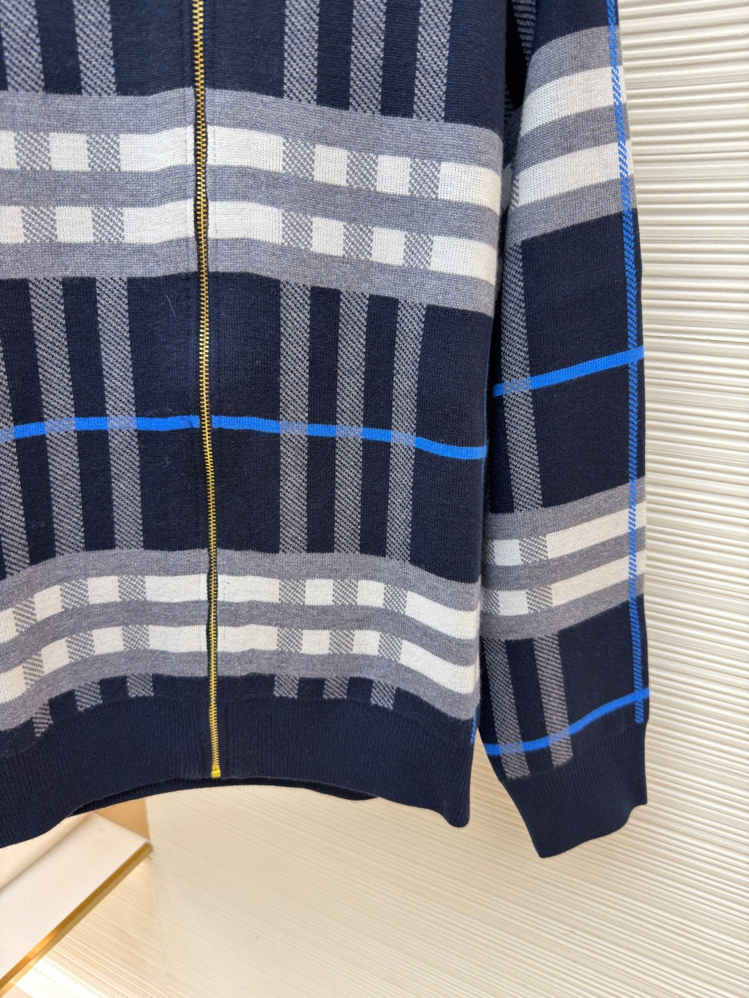 Vintage Check Cashmere Hooded Jacket
