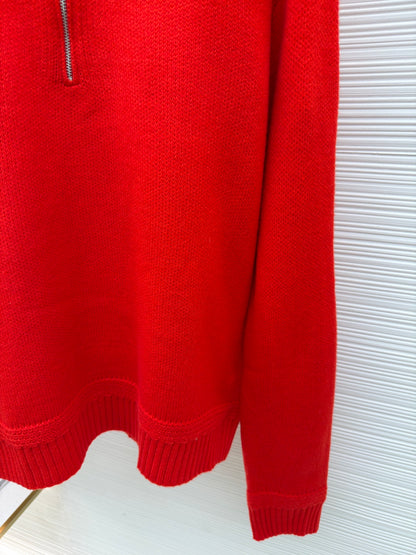 Logo Patch Half-Zip Sweater