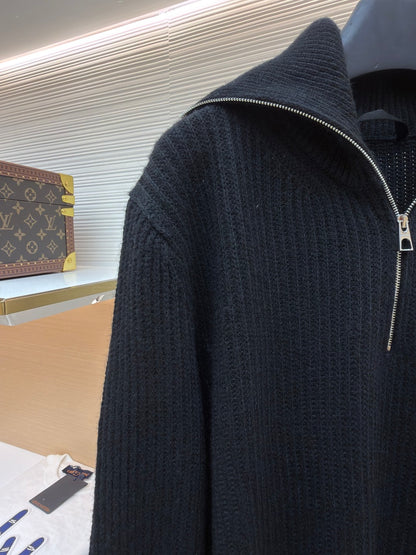 Logo Patch Half-Zip Sweater