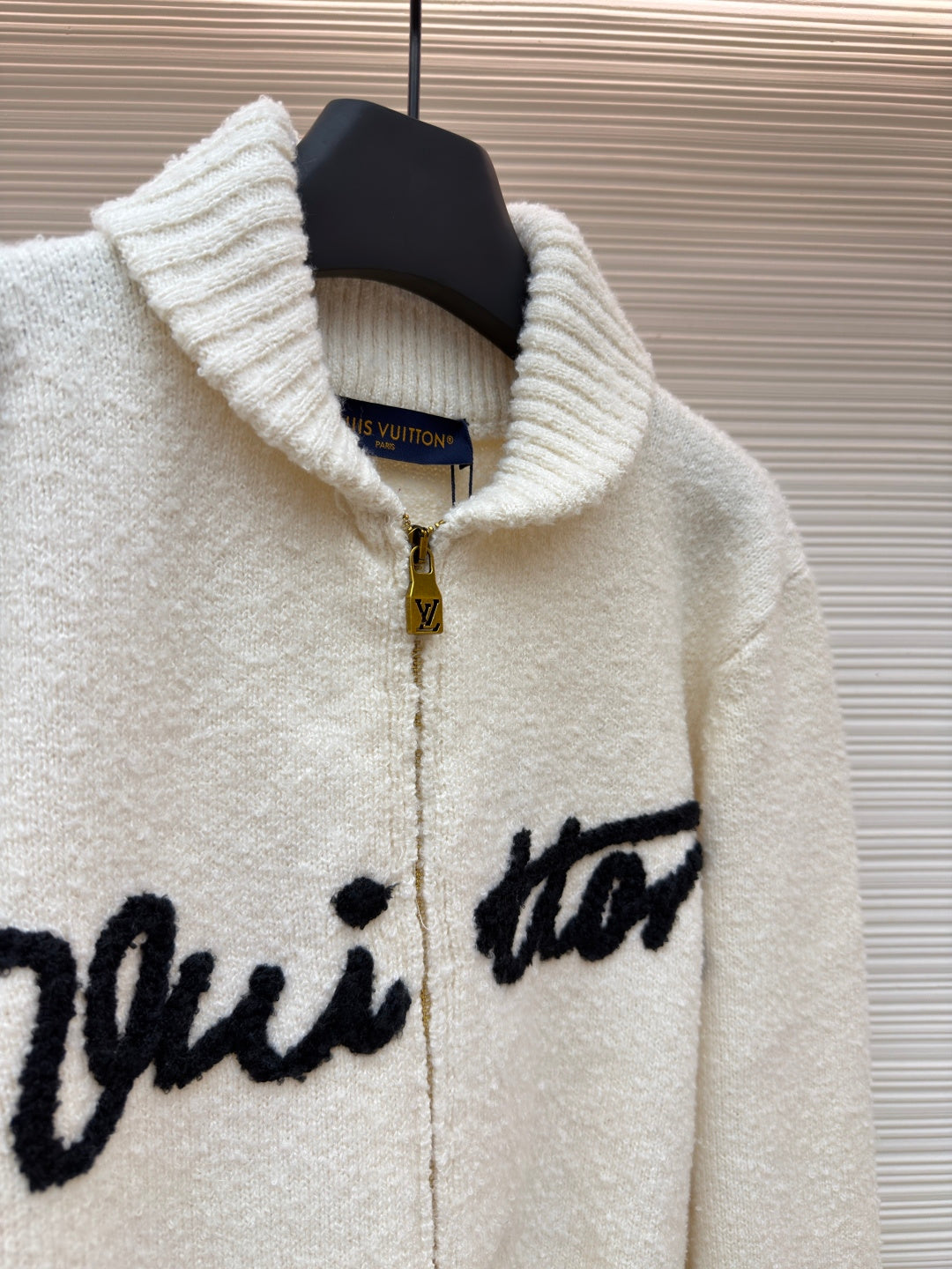 LV Logo Wool Knit Cardigan