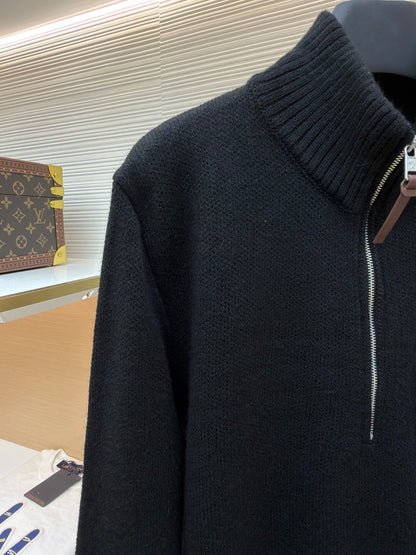 Logo Patch Half-Zip Sweater